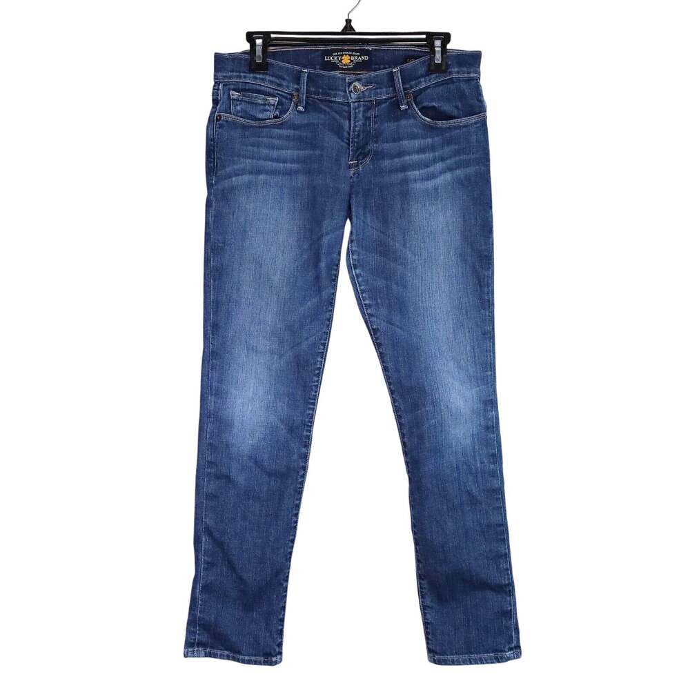 Lucky Jeans Womens 6 Waist 28 Cate Stacked Skinny Low Rise Blue Stretch Denim